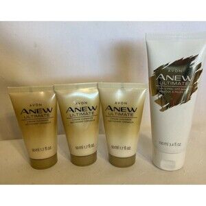 Avon Anew Ultimate Gold Peel Off Mask  3.4 oz & 3 Ultimate Cream Cleanser 1.7 oz